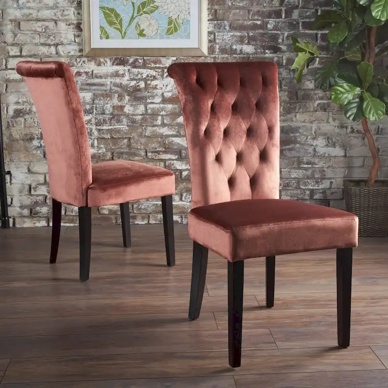 Chaise de salle à manger en velours