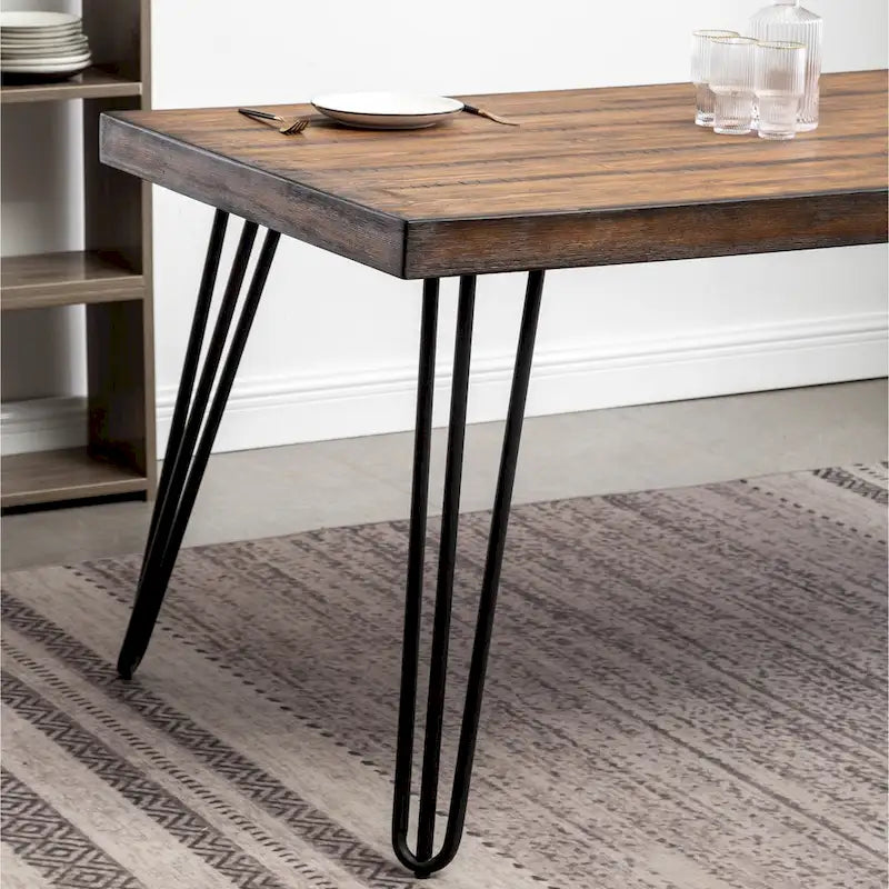 Table à manger design épingle à cheveux en métal industriel