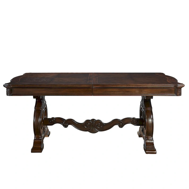 Table à manger traditionnelle marron