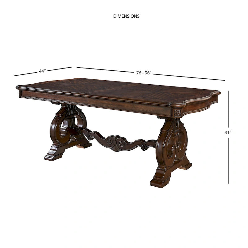Table à manger traditionnelle marron
