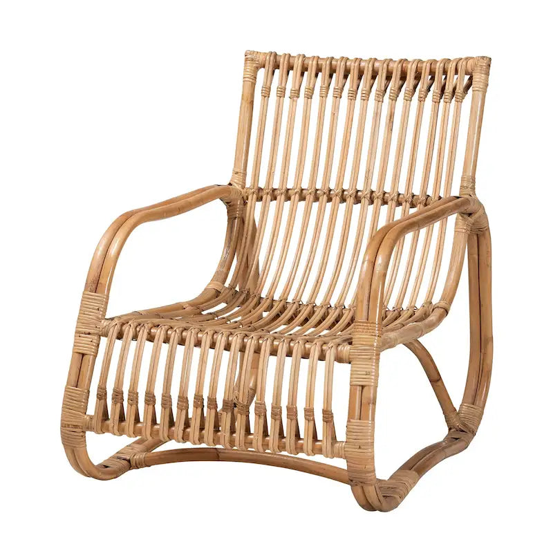 Fauteuil d'appoint moderne bohème en rotin naturel