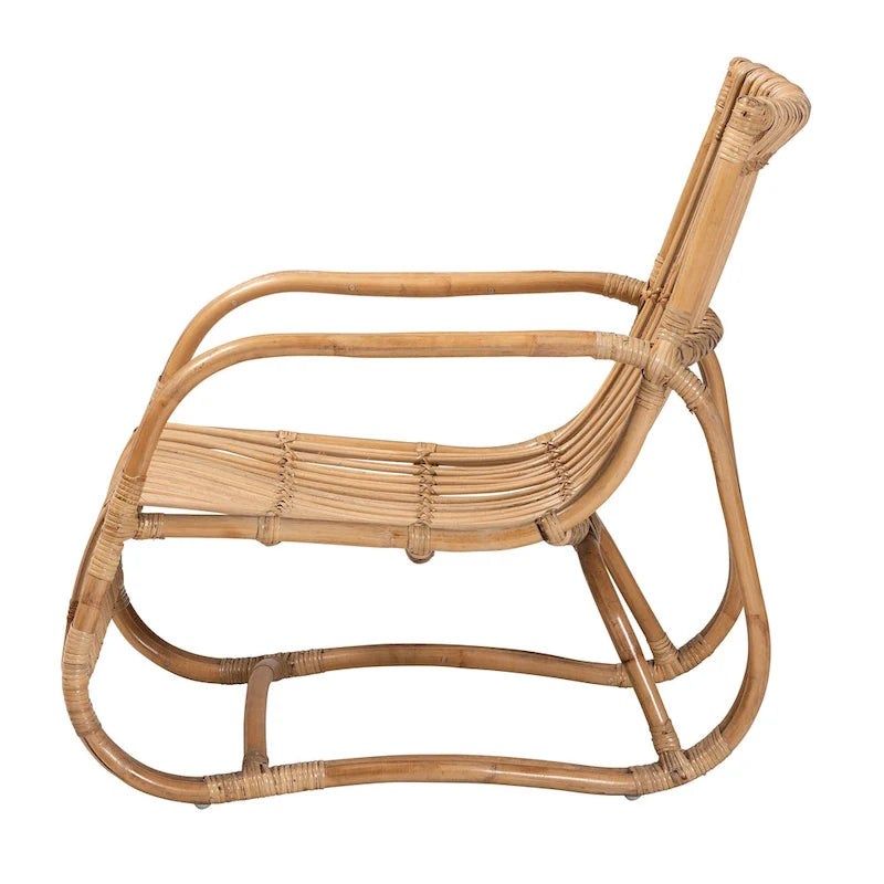 Fauteuil d'appoint moderne bohème en rotin naturel