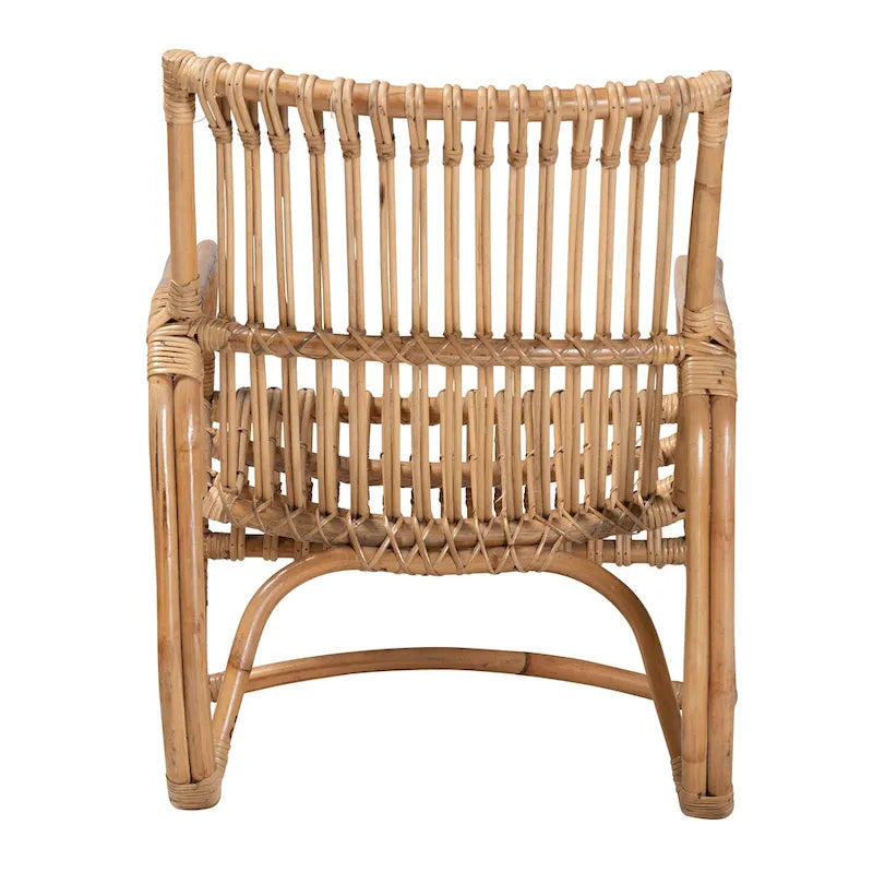 Fauteuil d'appoint moderne bohème en rotin naturel