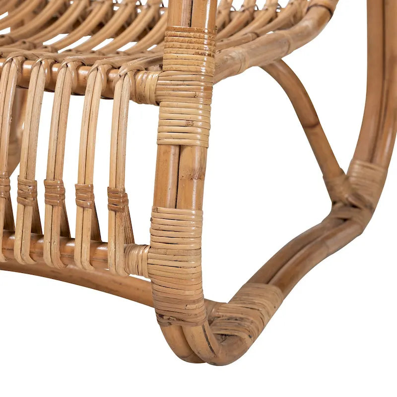 Fauteuil d'appoint moderne bohème en rotin naturel