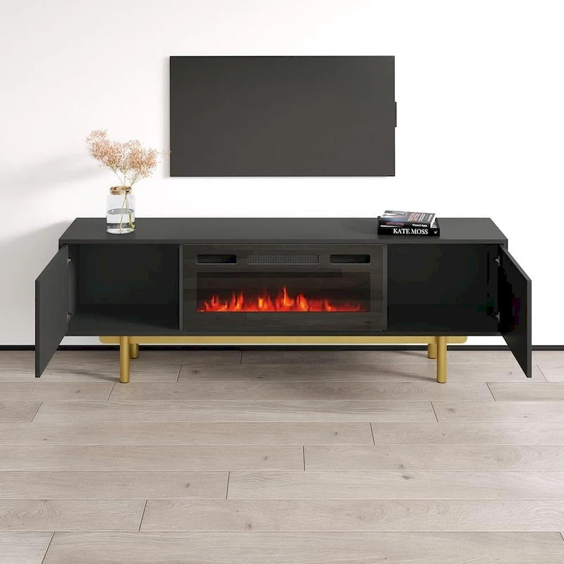 Meuble TV avec cheminée