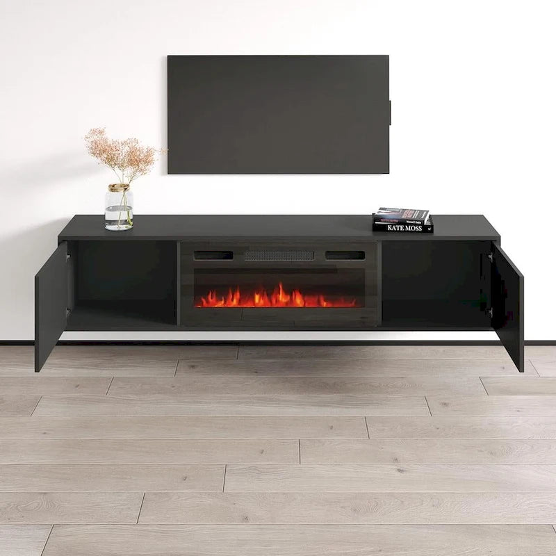 Meuble TV avec cheminée
