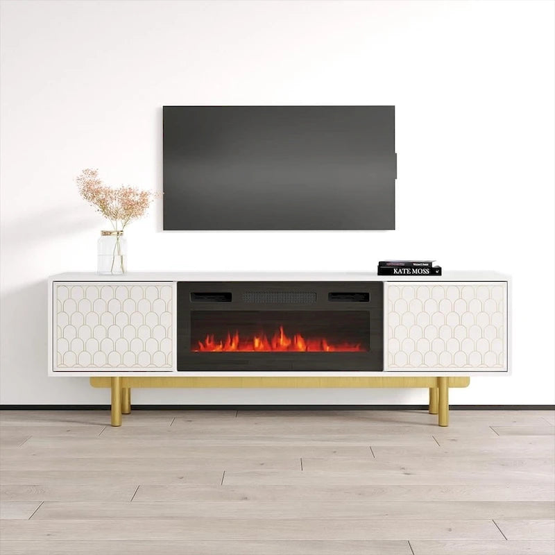 Meuble TV avec cheminée