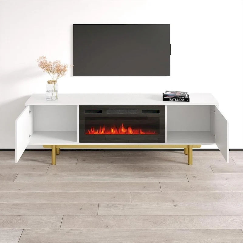 Meuble TV avec cheminée