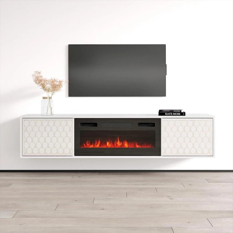Meuble TV avec cheminée