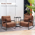 Fauteuil d'appoint moderne avec pieds en acier, tissu Leathaire