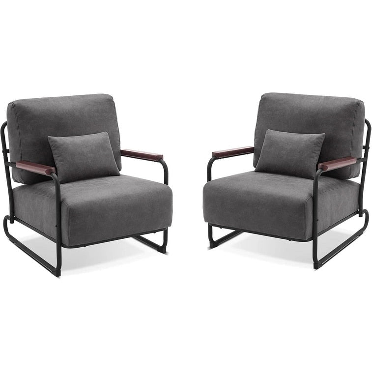 Fauteuil d'appoint moderne avec pieds en acier, tissu Leathaire
