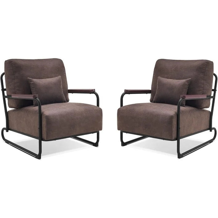 Fauteuil d'appoint moderne avec pieds en acier, tissu Leathaire