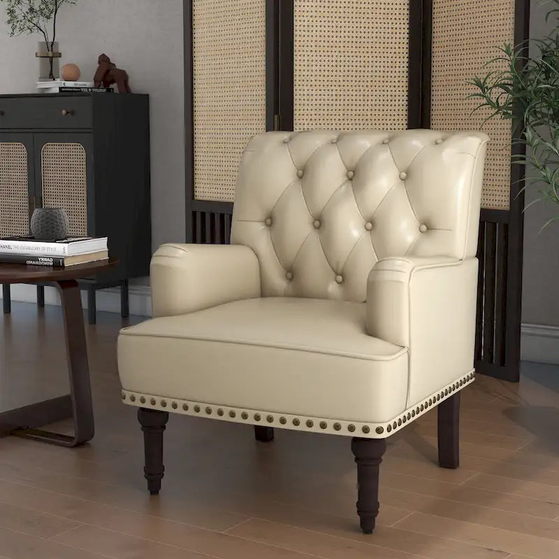 Fauteuil d'appoint en cuir PU pour salon