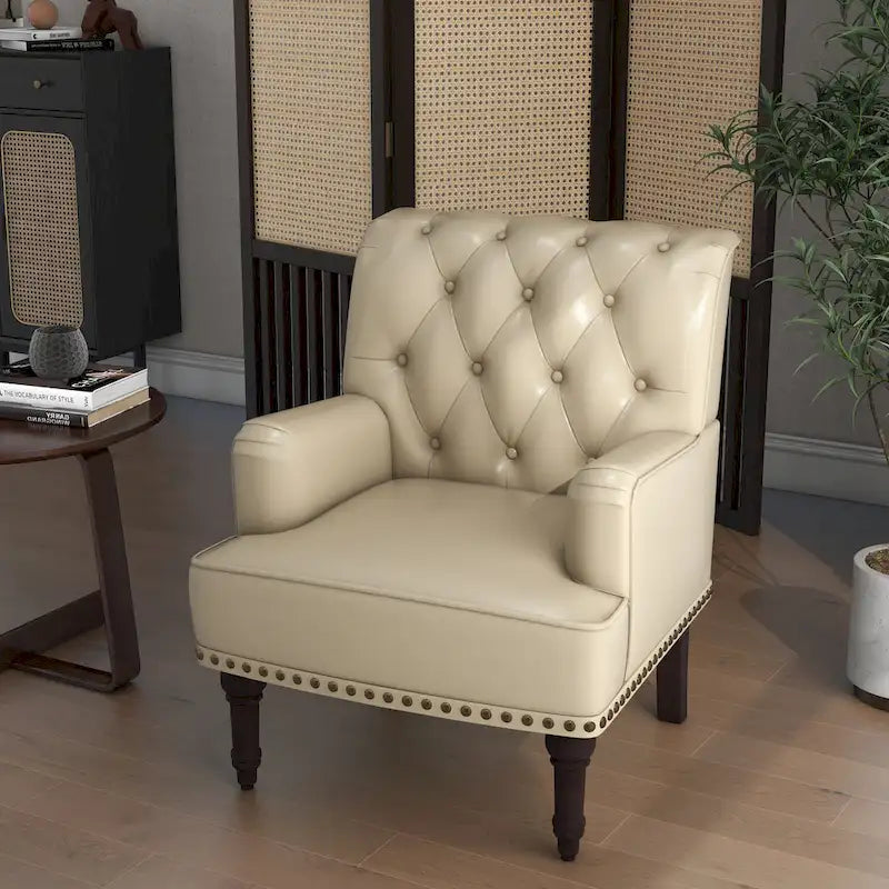 Fauteuil d'appoint en cuir PU pour salon