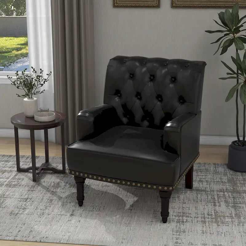 Fauteuil d'appoint en cuir PU pour salon