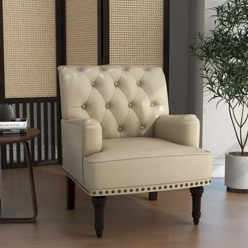 Fauteuil d'appoint en cuir PU pour salon
