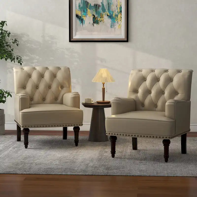 Fauteuil d'appoint en cuir PU pour salon