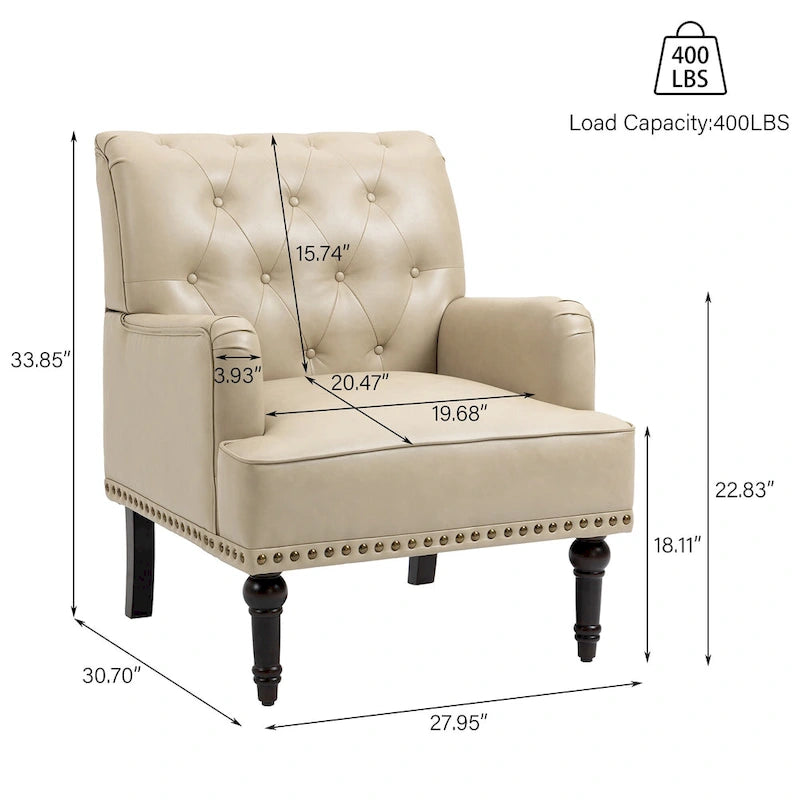 Fauteuil d'appoint en cuir PU pour salon