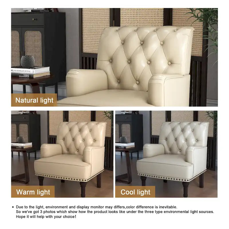 Fauteuil d'appoint en cuir PU pour salon