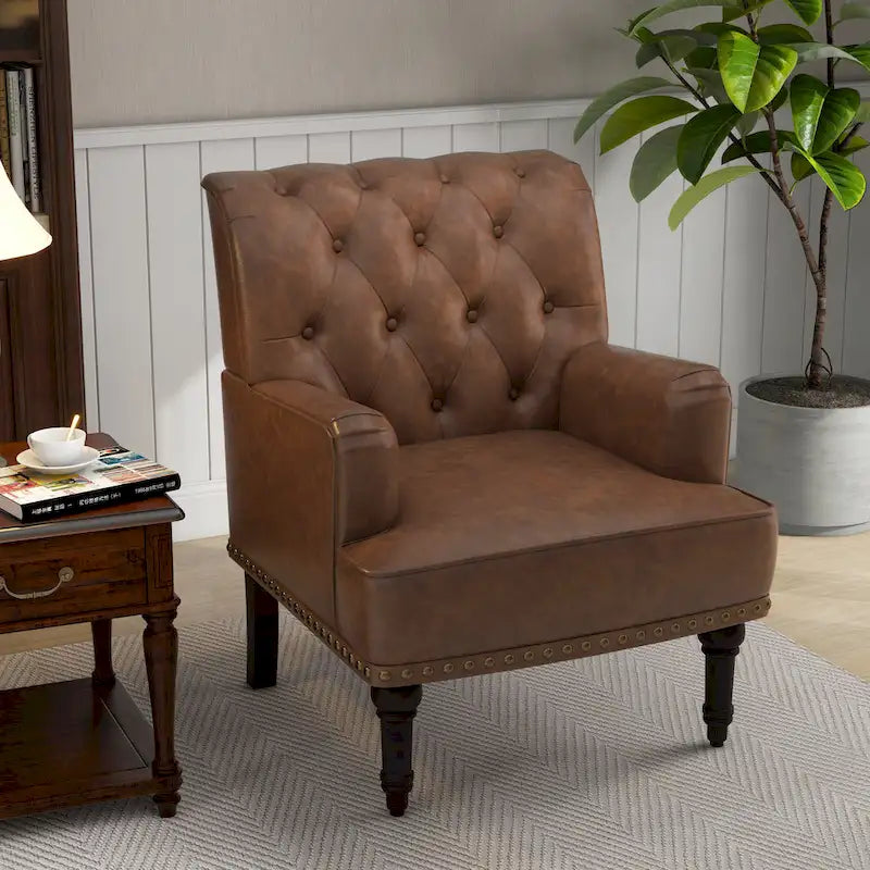 Fauteuil d'appoint en cuir PU pour salon
