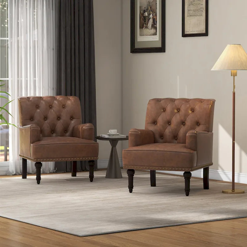 Fauteuil d'appoint en cuir PU pour salon