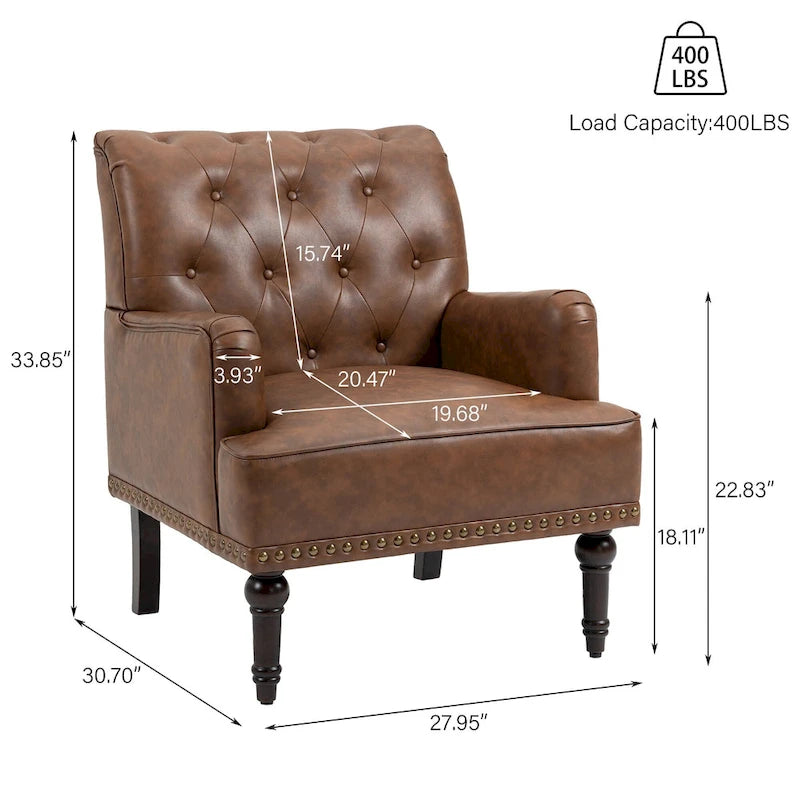 Fauteuil d'appoint en cuir PU pour salon