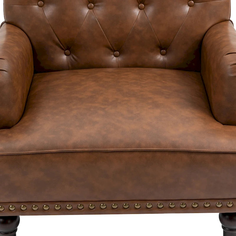 Fauteuil d'appoint en cuir PU pour salon