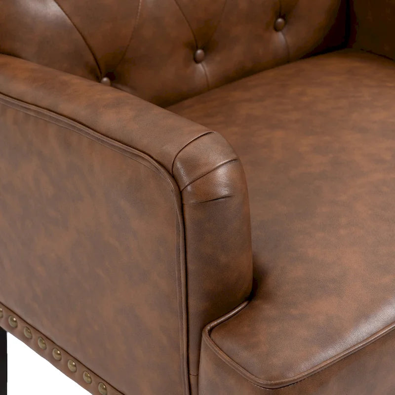 Fauteuil d'appoint en cuir PU pour salon
