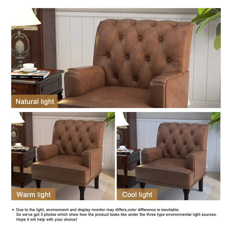 Fauteuil d'appoint en cuir PU pour salon