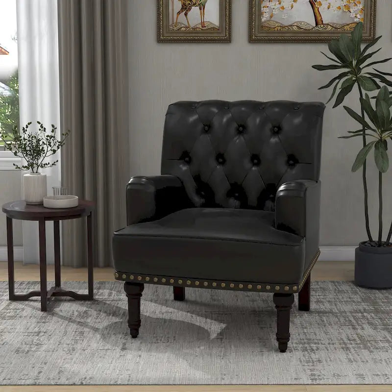 Fauteuil d'appoint en cuir PU pour salon
