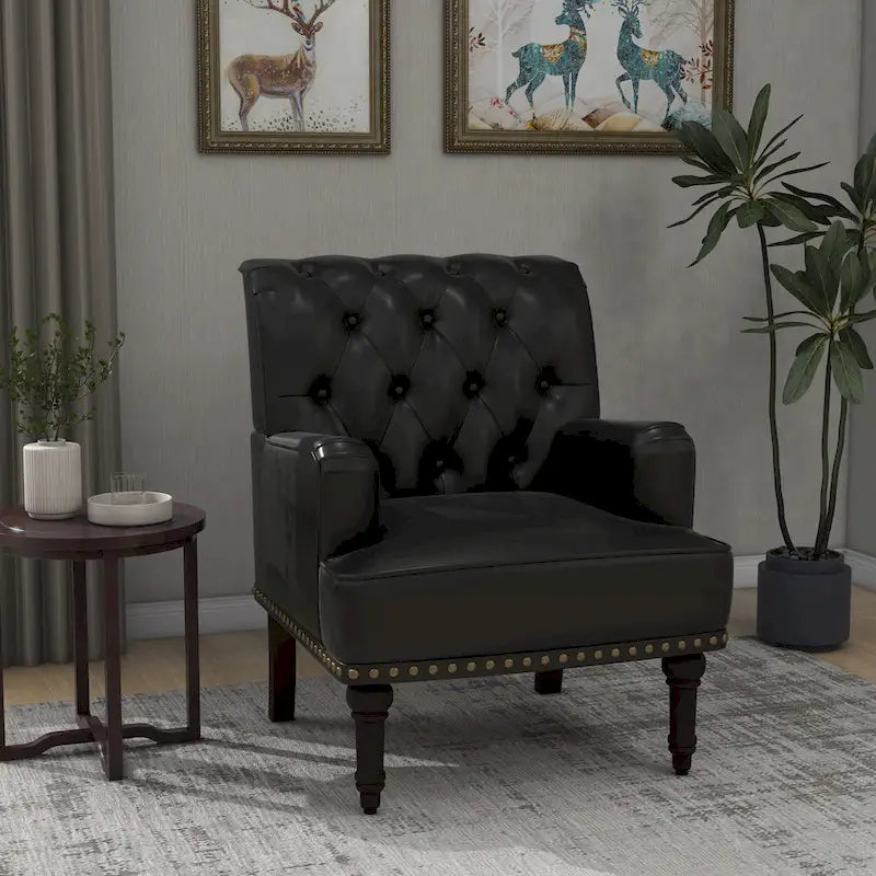 Fauteuil d'appoint en cuir PU pour salon