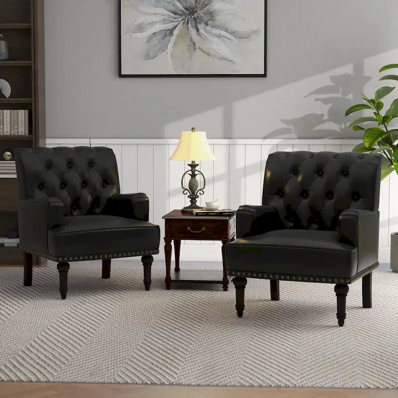 Fauteuil d'appoint en cuir PU pour salon