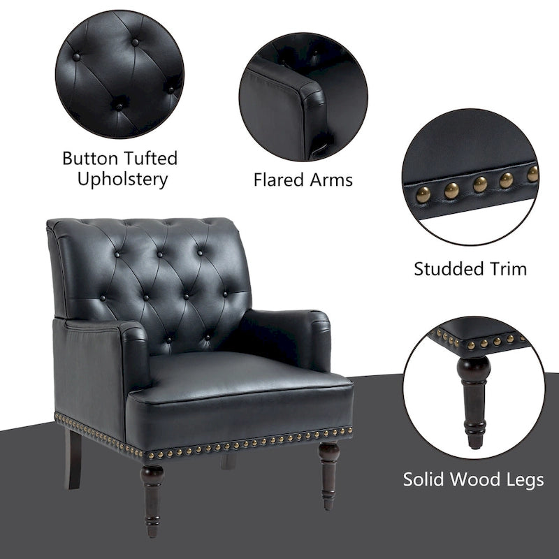 Fauteuil d'appoint en cuir PU pour salon