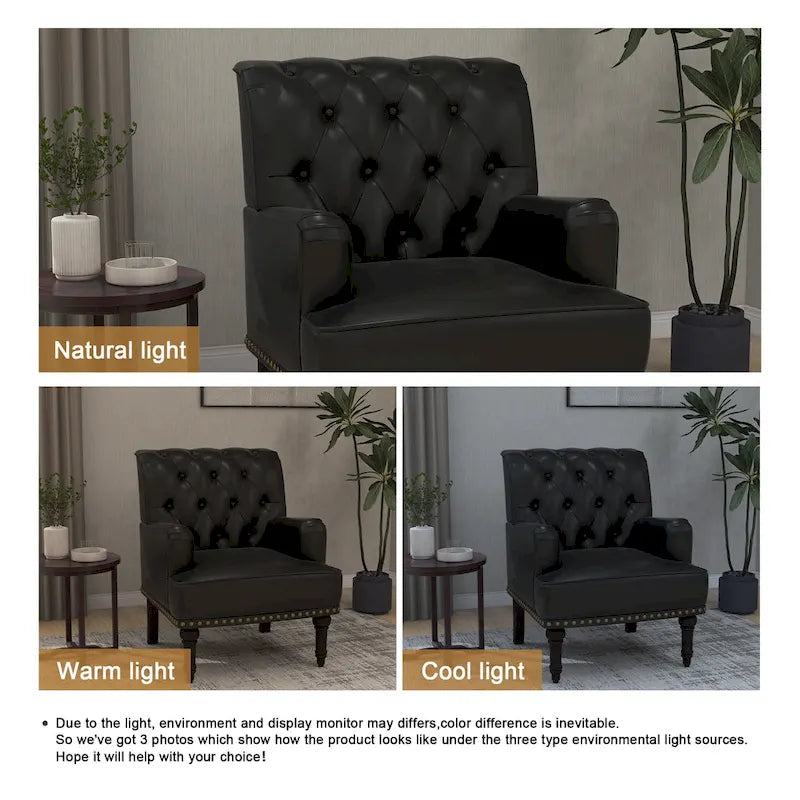 Fauteuil d'appoint en cuir PU pour salon