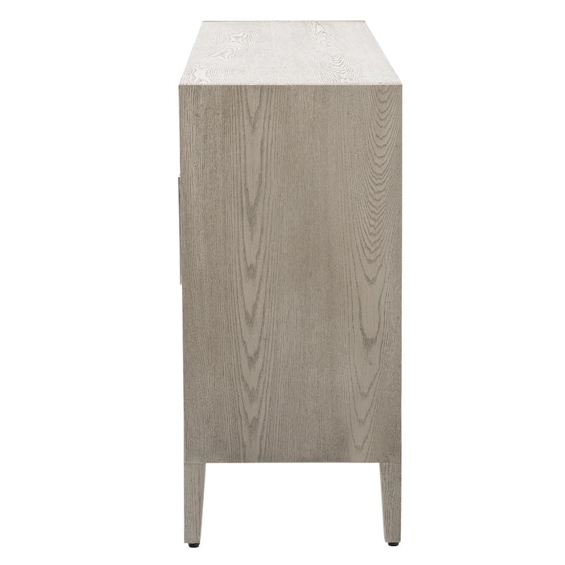 Meuble de rangement en bois avec trois portes en verre trempé