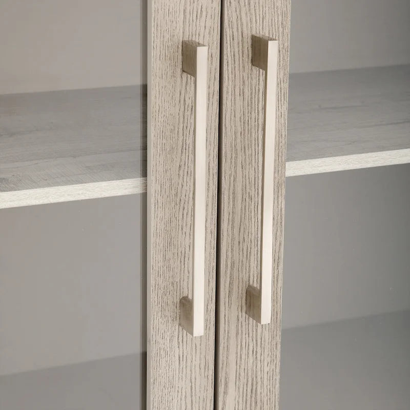Meuble de rangement en bois avec trois portes en verre trempé