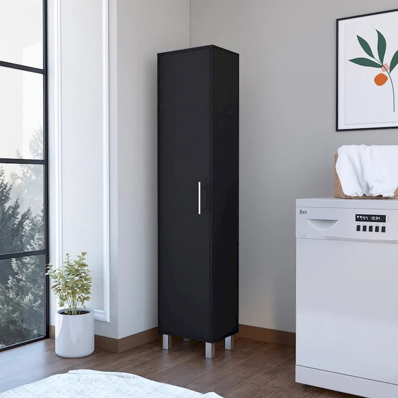 Armoire de rangement haute à 5 étagères, Balai de placard