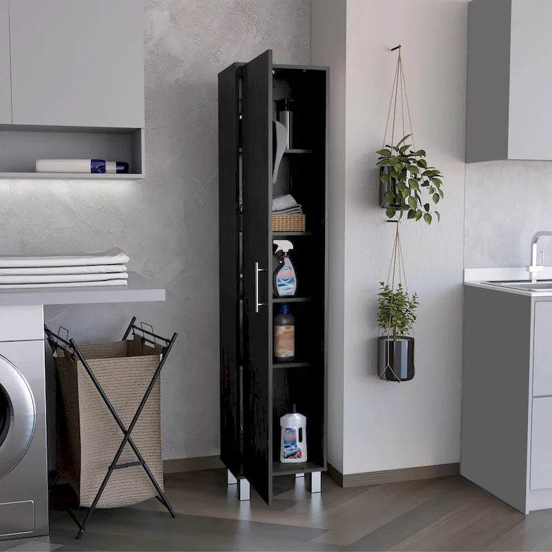 Armoire de rangement haute à 5 étagères, Balai de placard