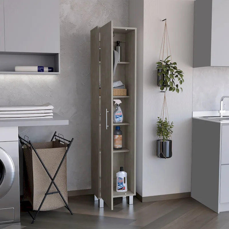 Armoire de rangement haute à 5 étagères, Balai de placard