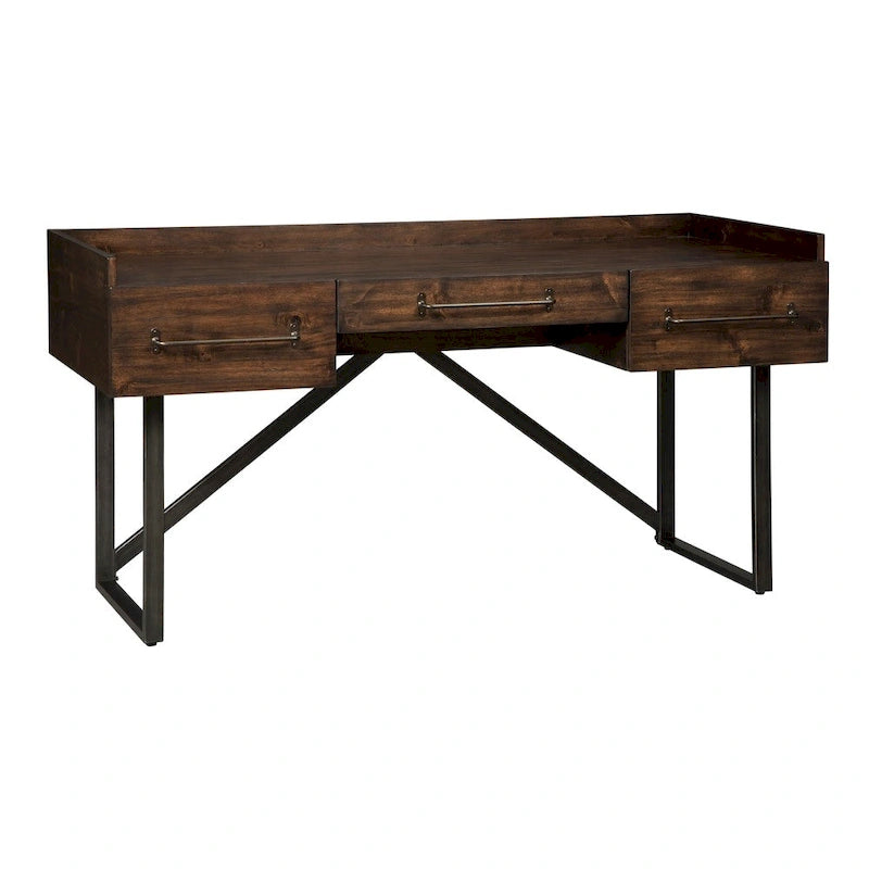 Bureau marron pour le télétravail