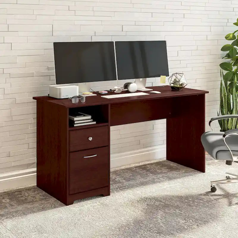 Bureau informatique avec tiroirs et rangements
