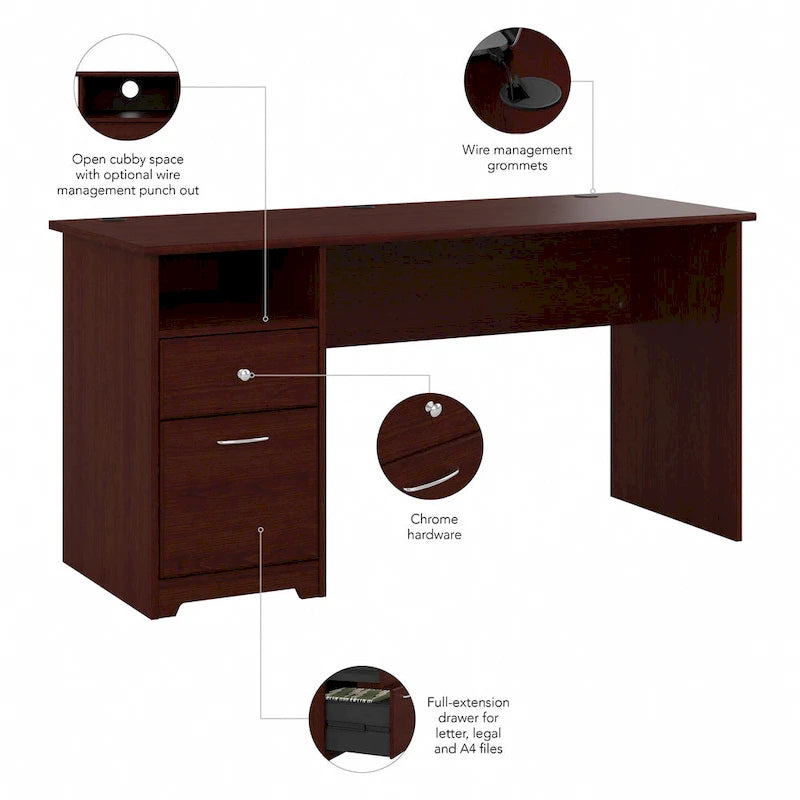 Bureau informatique avec tiroirs et rangements