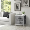 Table de chevet à deux tiroirs / Commode de rangement avec tiroirs en tissu