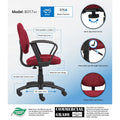 Chaise de travail ergonomique à dossier mi-hauteur