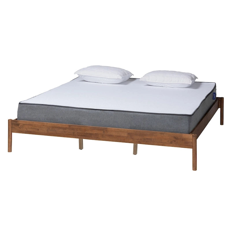Cadre de lit en bois de noyer cendré de style Mid-Century Modern