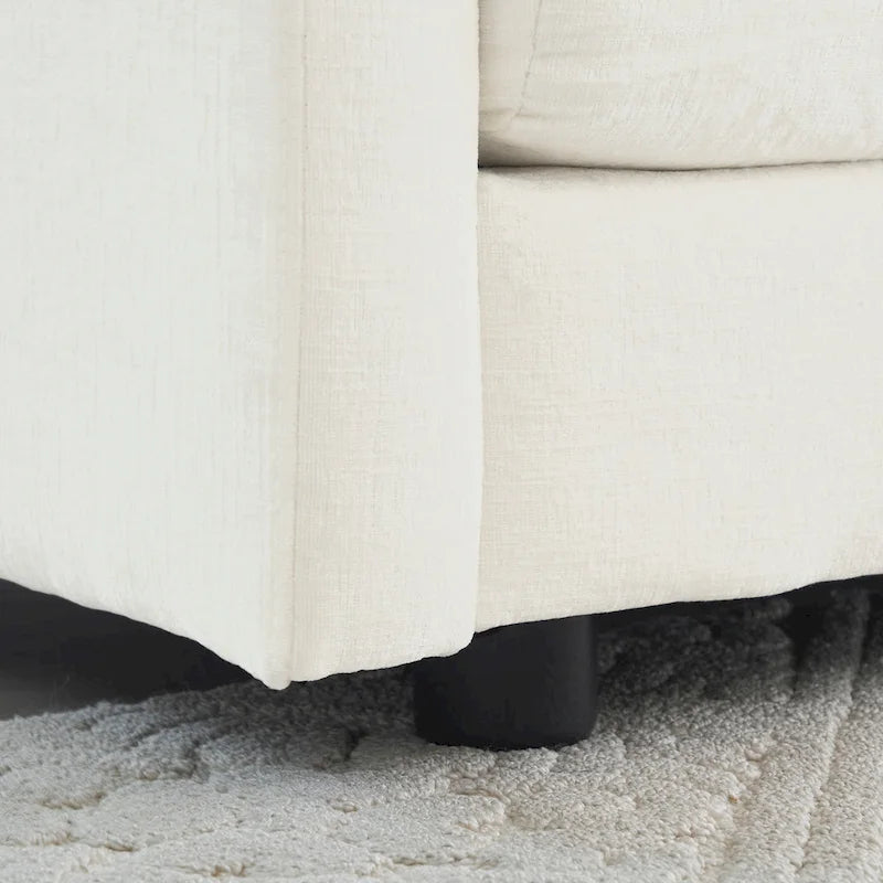 Fauteuil d'appoint moderne avec ottoman, fauteuil rembourré en chenille