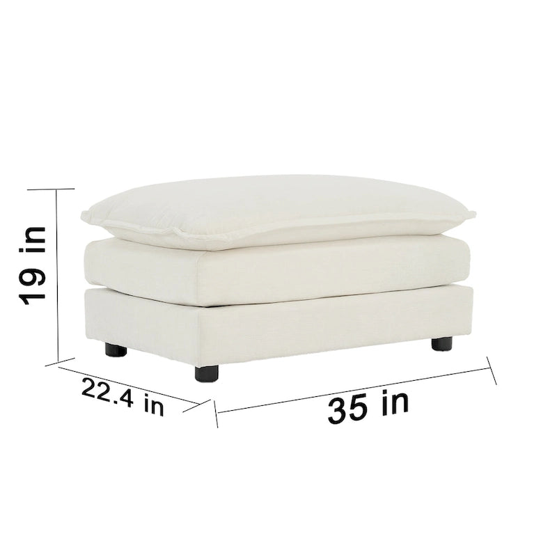Fauteuil d'appoint moderne avec ottoman, fauteuil rembourré en chenille