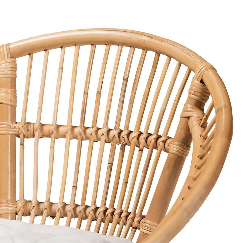Chaise de salle à manger en rotin brun naturel bohème moderne