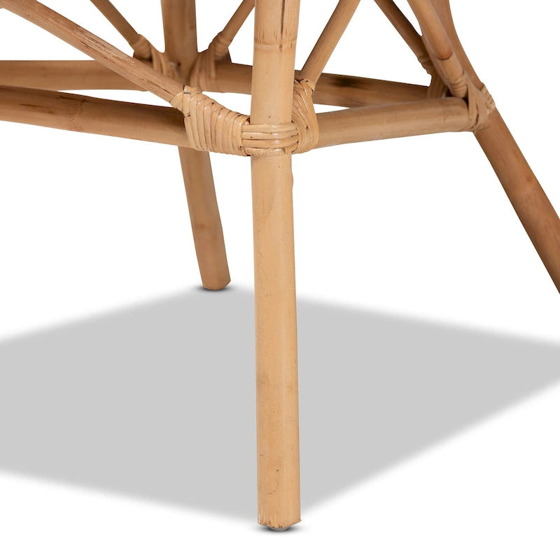 Chaise de salle à manger en rotin brun naturel bohème moderne