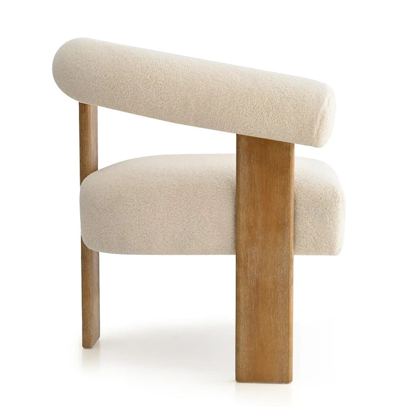 Fauteuil rembourré en bouclette